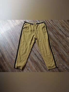 Anthropologie Womens Golden Olive Everyday City Boho Eyelet Embroidered Pants L